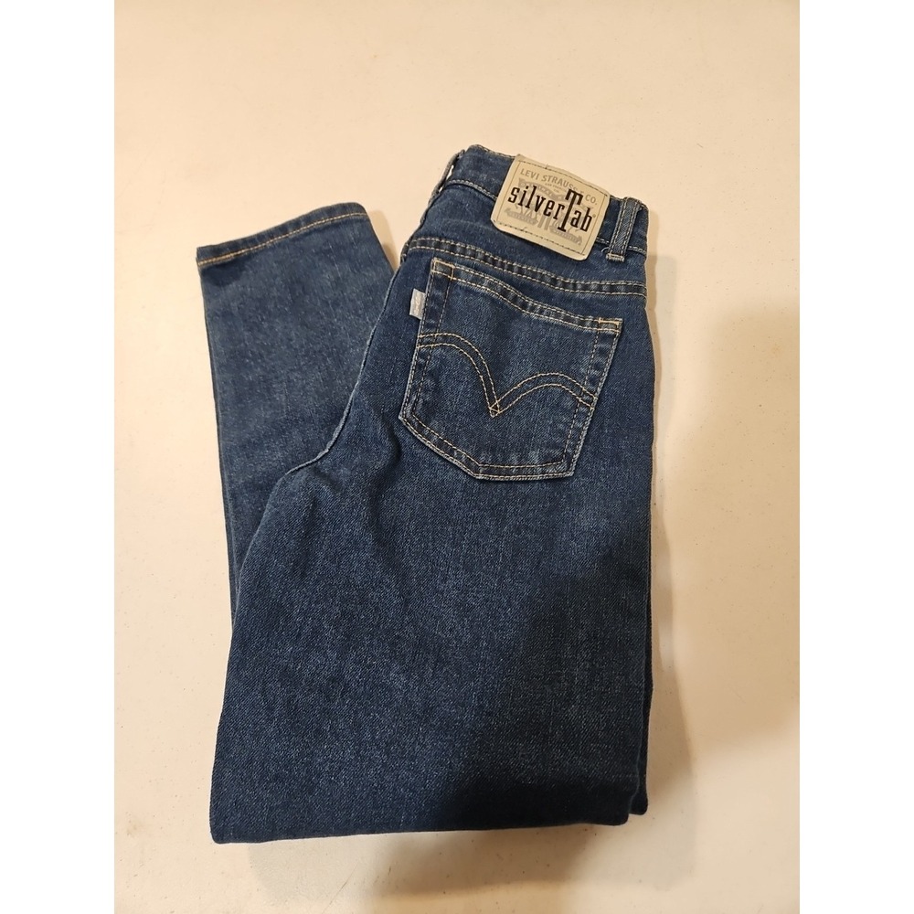Levi SilverTab Mini Mom Jeans w/Adjustable Waist Girls Sz 7 Regular (1332)